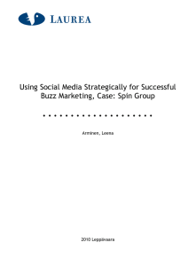 Using Social Media Strategically for Successful Buzz Marketing, Case