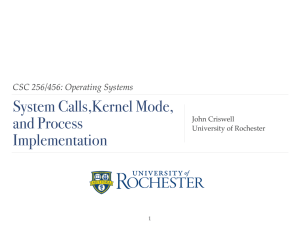 System Calls,Kernel Mode, and Process