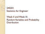 Statistics Week III: Random Variables and Probability Distribution