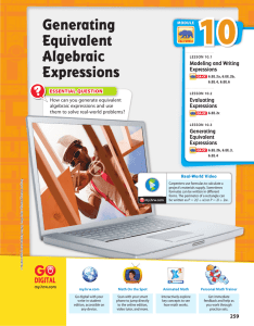 Generating Equivalent Algebraic Expressions