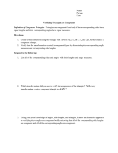 Verifying Triangle Congruence Resource