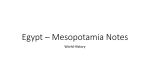 Egypt * Mesopotamia Notes