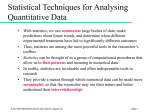 Statistical Technique for Analyzing Quantitative Data