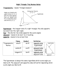 Trig ratio teacher notes