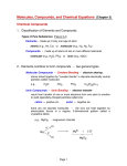 Molecules, Compounds, and Chemical Equations (Chapter 3)