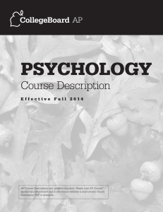Psychology Course Description