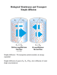 Biological Membranes and Transport Simple diffusion