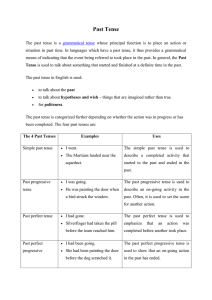 Past Perfect Progressive Tense