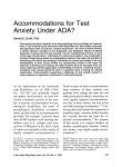 Accommodations for Test Anxiety Under ADA?