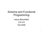 Scheme and functional programming