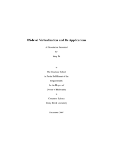 OS-level Virtualization and Its Applications - ECSL