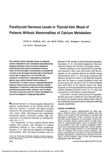 Parathyroid Hormone Levels in Thyroid-Vein Blood of