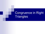Congruence in Right Triangles ppt.