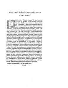 Alfred Russel Wallace`s Concepts of Variation