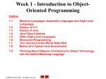 Week 1 - Intro to Object Oriented Programming