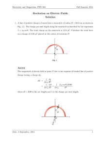 Recitation on Electric Fields Solution