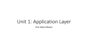 Unit 1: Application Layer