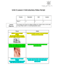 Unit 2 Lesson 3 Introductory Video Script