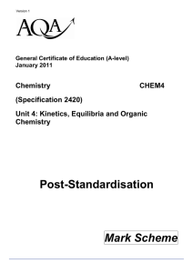 A-level Chemistry Mark Scheme Unit 04 - Kinetics, Equilibria