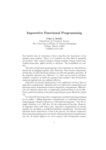 Imperative Functional Programming
