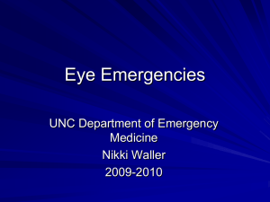Eye Emergencies - UNC School of Medicine