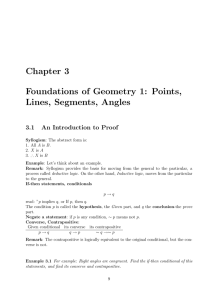 Chapter 3 Foundations of Geometry 1: Points, Lines, Segments