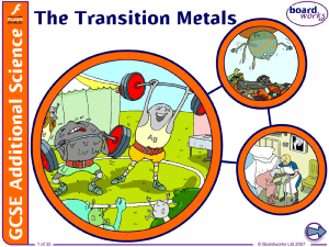 15. The Transition Metals