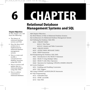 Relational Database Management Systems and SQL