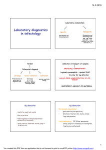Laboratory diagnostics in infectology