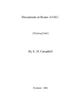 Discontents at Rome: 63 BC By EH Campbell