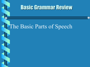 Parts of Speech Review