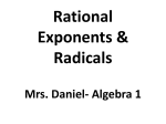 Simplifying Radicals