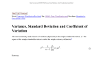 Variance, Standard Deviation and Coefficient of Variation