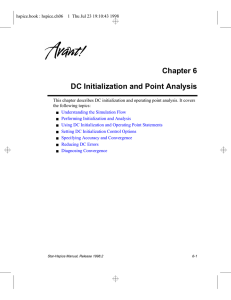 Chapter 6 DC Initialization and Point Analysis