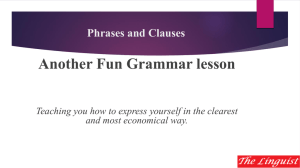 Phrases and Clauses - Corcoran Connection