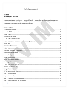 A product mix - KV Institute of Management and Information Studies