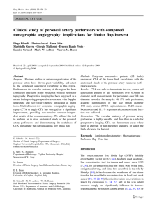 Clinical study of peroneal artery perforators with