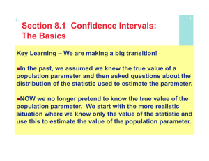 Section 8.1 Confidence Intervals: The Basics