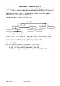 Prime factorisation