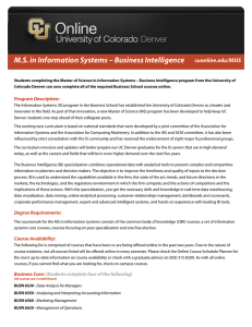 M.S. in Information Systems – Business Intelligence