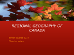 REGIONAL GEOGRAPHY OF CANADA