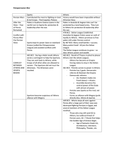 Peloponnesian War Sparta Athens Persian Wars Contributed the
