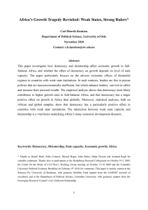 2.1 Democracy and state capacity