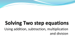 Solving Two step equations