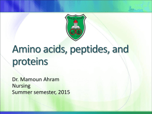 BioN03 Amino acids, peptides, proteins Summer 2015