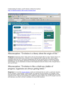 Understanding and Teaching Evolution, University of California