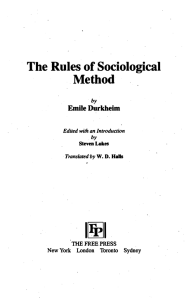 The Rules of Sociological Method
