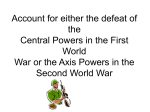 Account for either the defeat of the Central Powers in the First World