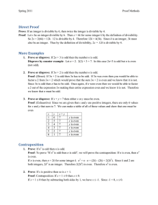 Direct Proof More Examples Contraposition