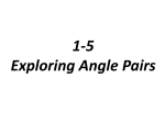 1-5 Exploring Angle Pairs
